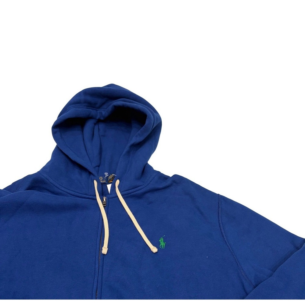 Polo Ralph Lauren Men's Royal Blue Solid Fleece Lined Full Zip Hoodie XXL‎